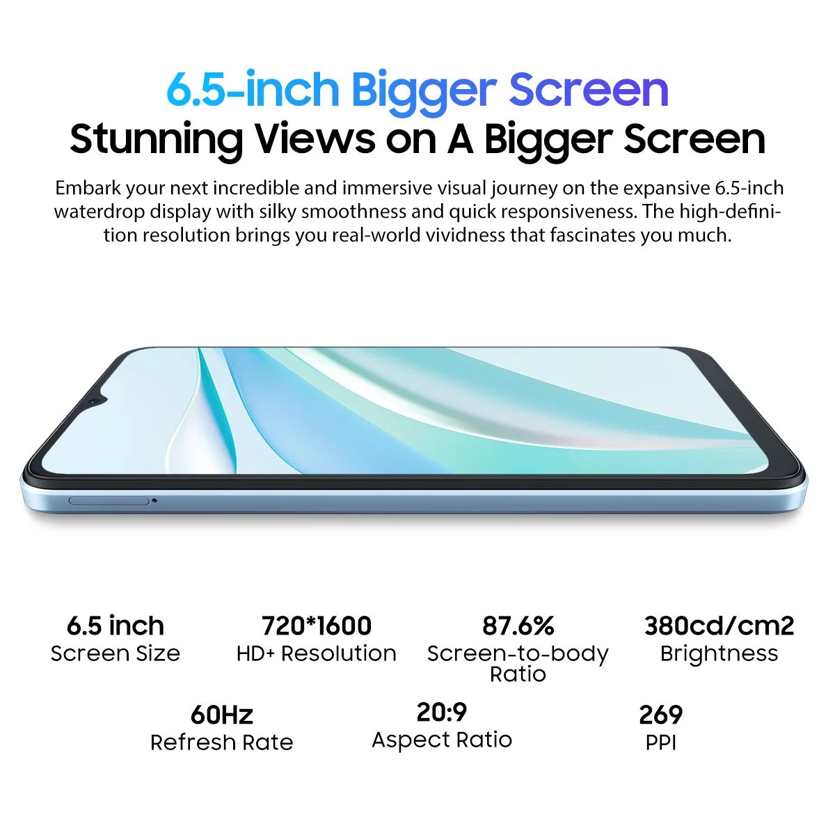 Blackview Wave 6c Smartphone 6.5 ''Hd Display Octa Core 5100Mah Batterij Mobiele Telefoon 2Gb 32Gb 8mp Camera Mobiele Telefoon Android13