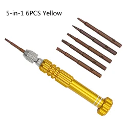 5 In 1 Screwdriver Screw Cell Repair Kit Mobile Watch Phone Tool Torx Set 5*screwdriver Replacement Core 1*screwdriver Grip