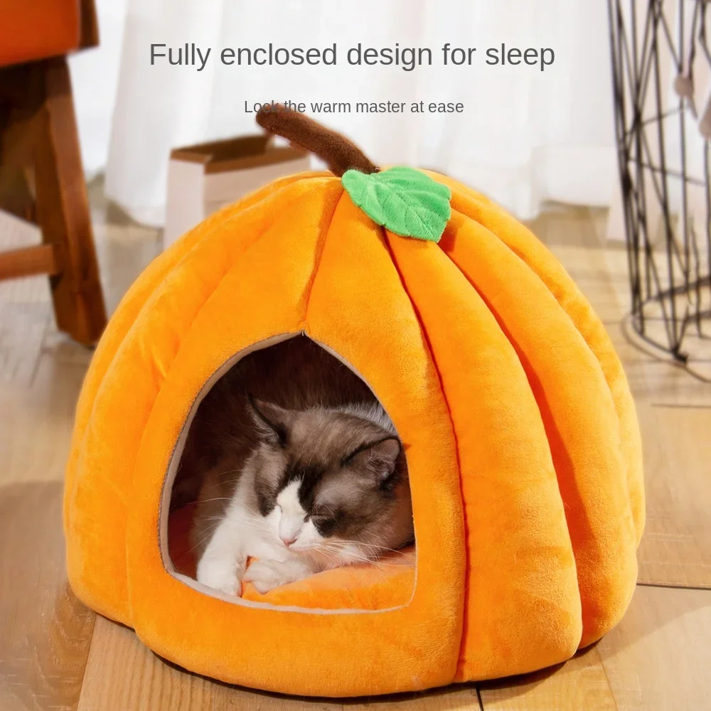 Winter Cat House Christmas Pumpkin Dog Kennel Cat Small Dog