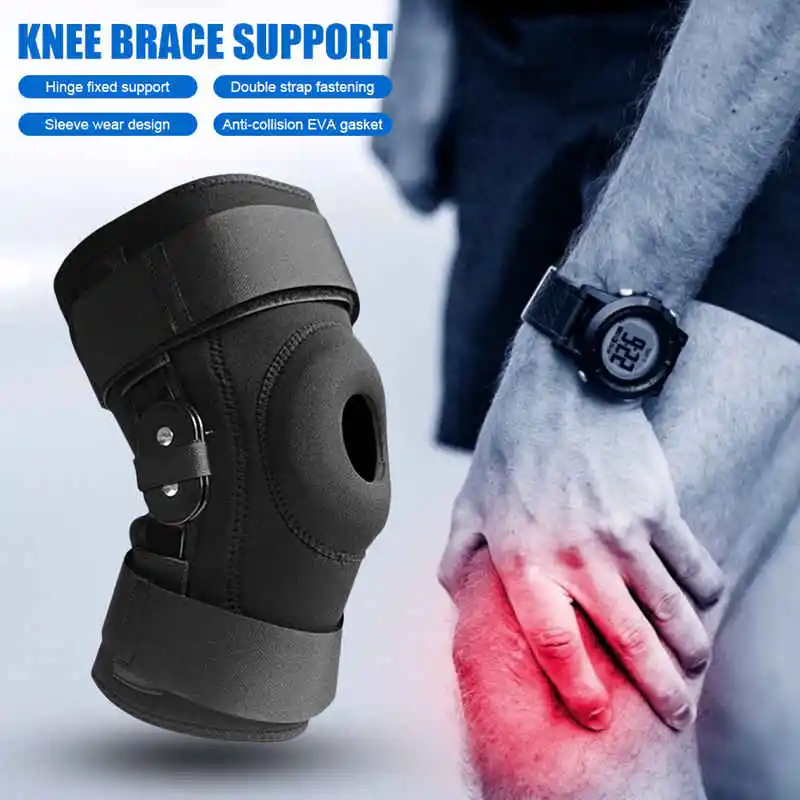 Hinged Knee Brace Support Gel Patella Support Removable Dual Side Stabilizers Relieves Arthritis Meniscus Tear Acl 1Piece