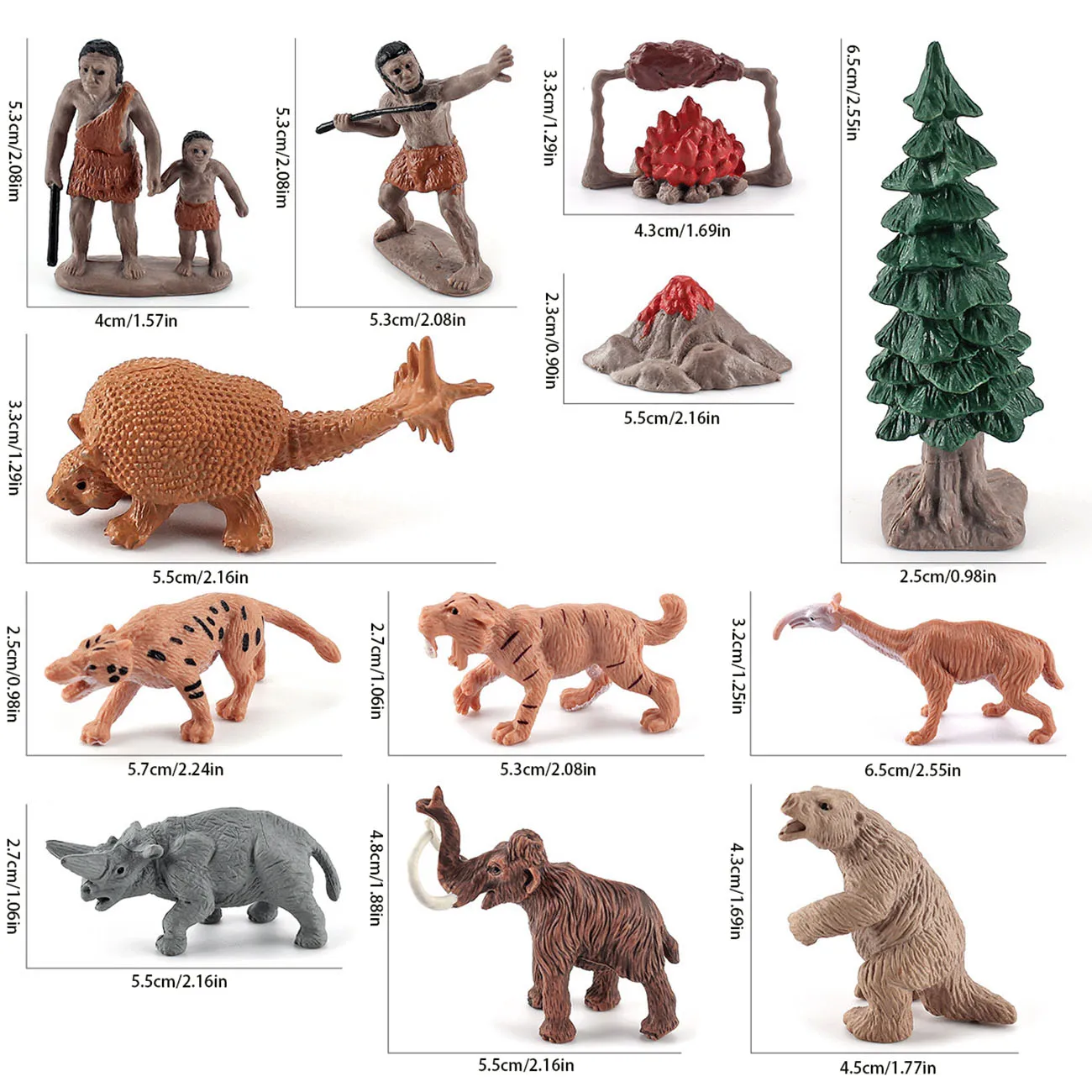 12 Simulated Prehistoric Animal Models Of Ancient Hominids Giant Rhinoceros Mammoths Multiple Children'S Decorative Toys 5