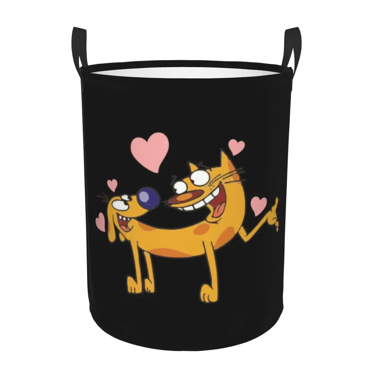 Lovely Catdogs Cesto Portabiancheria Pieghevole Cartoon Half Cat Half Dog Clothes Cesto Per Baby Kids Toys Storage Bag
