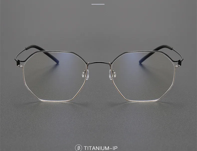 Dänemark Marke Schraubenlose Air Titan Ultraleicht Brille Rahmen Männer Frauen Myopie Optische Brillen Brillen Polygon – Detail 3