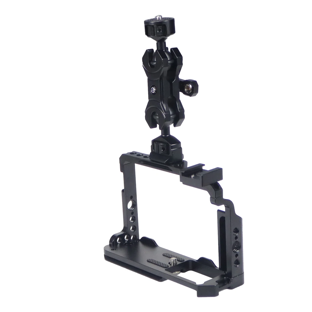 Aluminium-Kamerakäfig für Fuji X-E4 XE4 Passgenauer Rahmengriff mit Cold Shoe Arri-Halterung Handgriff Armband Licht- und Monitorhalter – Detail 17