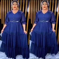 African Party Dresses for Women 2023 Dashiki Ankara Lady Evening Gowns Elegant Turkey Muslim Maxi Dress New Fashion Plus Size 4