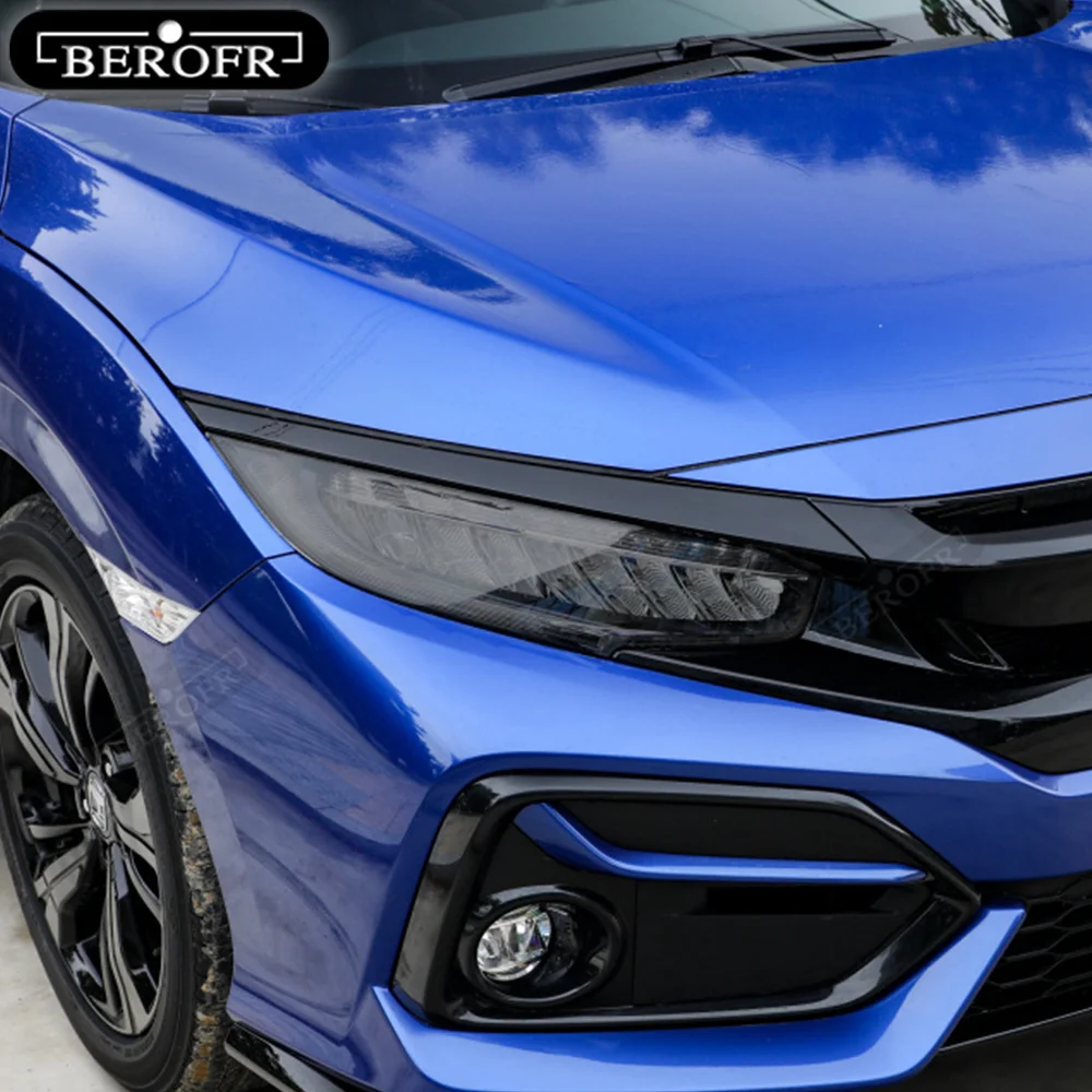 Für Honda Civic 10th 2016-2021 19 2020 TPU Auto Scheinwerfer Film Schutz Aufkleber Lampe Hauben Transparent Rauch schwarz Zubehör – Detail 7