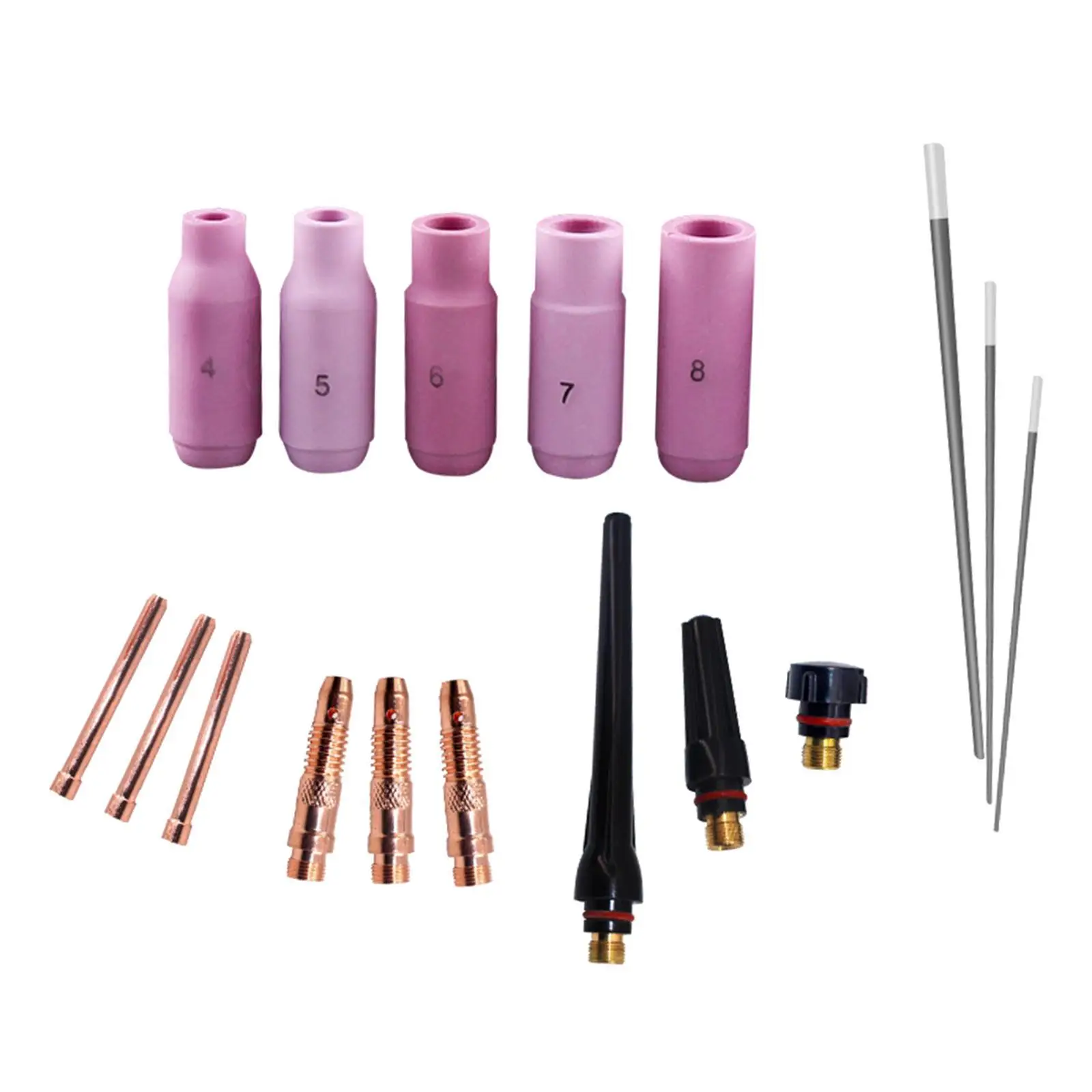 17Pcs TIG Welding Torch Gas Lens Collets Body Accessories for WP-17/18/26 2
