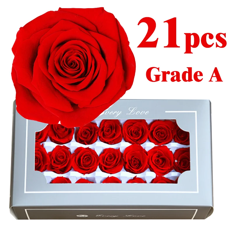 

21pcs Preserved Flower Grade A Miniature Artificial Dried Flowers Country Party Wedding Decoration and Table Accessories Supply