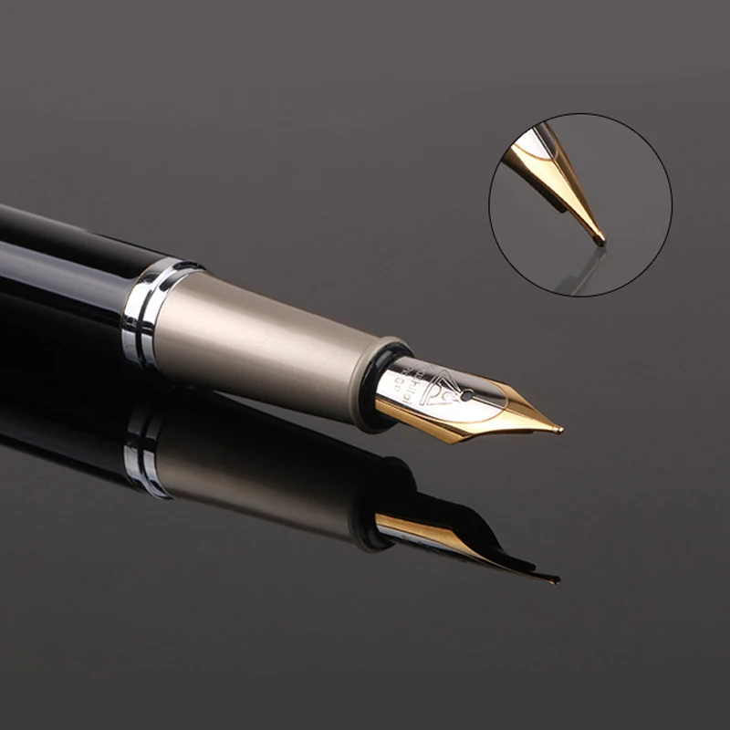 Custom Fountain Pen Golden Text Stationery Office Supplies Back To School Items Metal Nib Writing Ink Men Luxury Japanese Black fountain pen