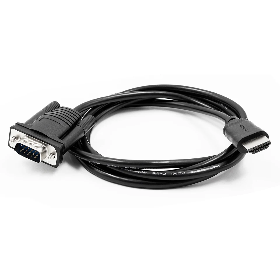 1.5m HDMI VGA Cable HDMI to VGA Cable Cord Audio Video Male to Male Cable Monitor HDTV Projector