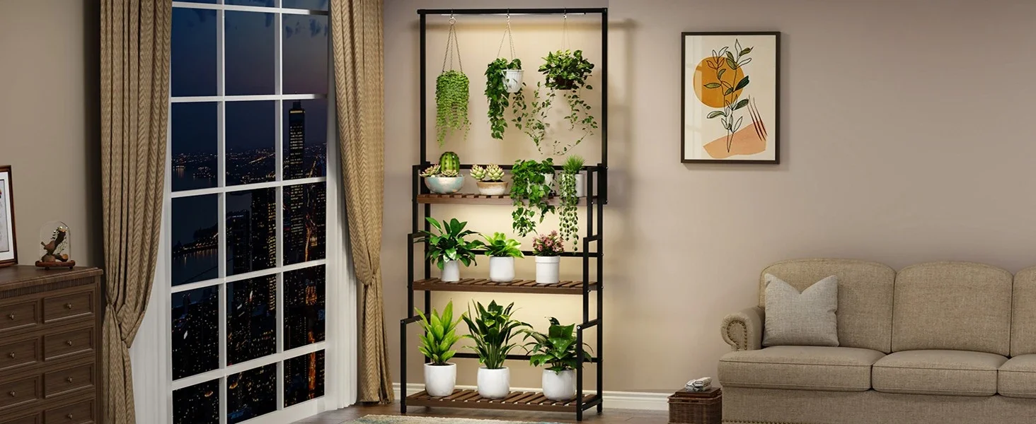 plant stand with grow light