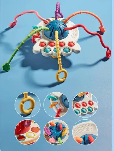 Игрушки Монтессори сенсорные, 6 дюймов, 12 месяцев, силиконовая тянущаяся нить, Интерактивная развивающая игрушка для развития Монтессори, обучающие игрушки 5