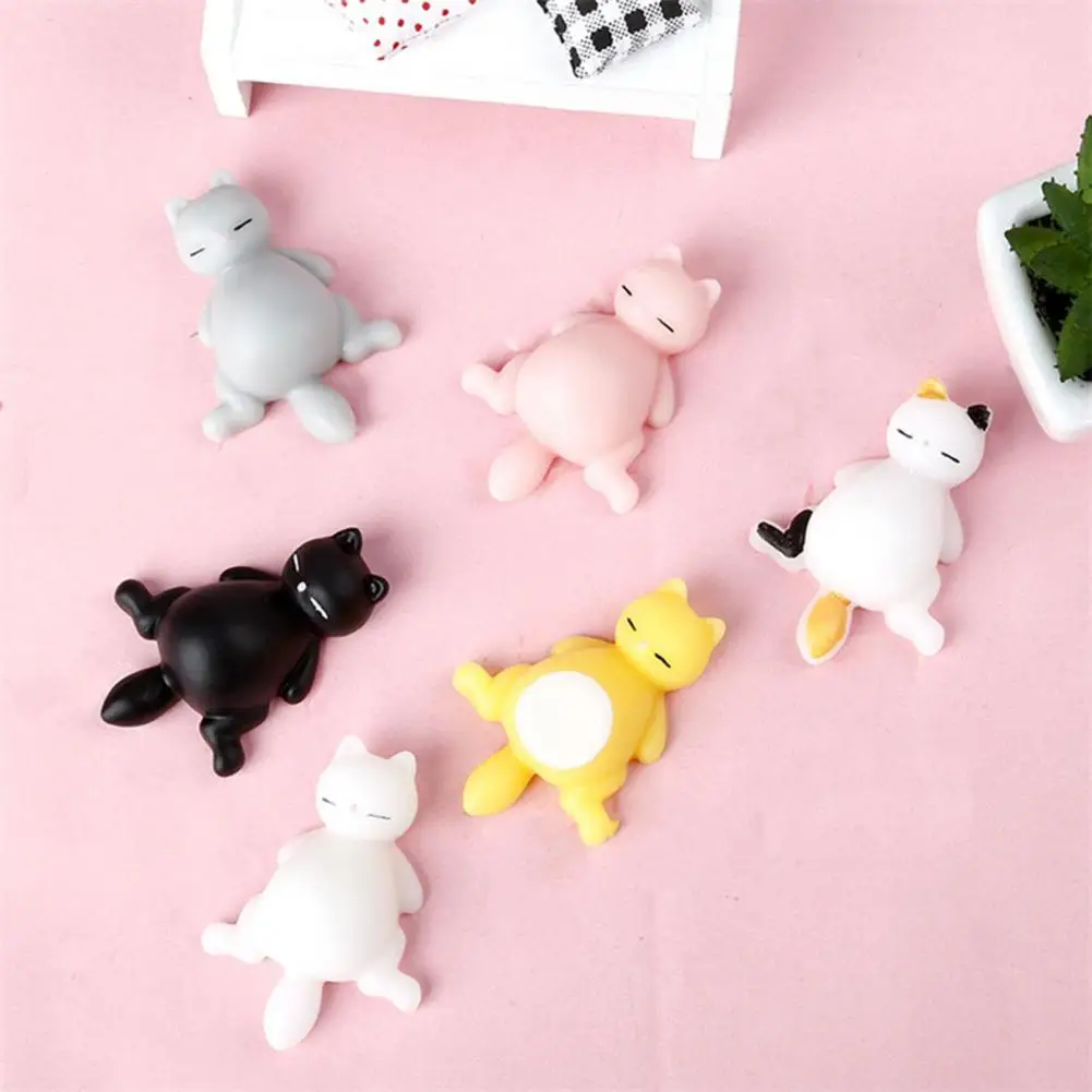 

5Pcs Squeeze Fidget Toys Cozy Touch Cat Squeeze Toys Figurine Soft Kitten Squishes Doll Decompression Toys Party Favor