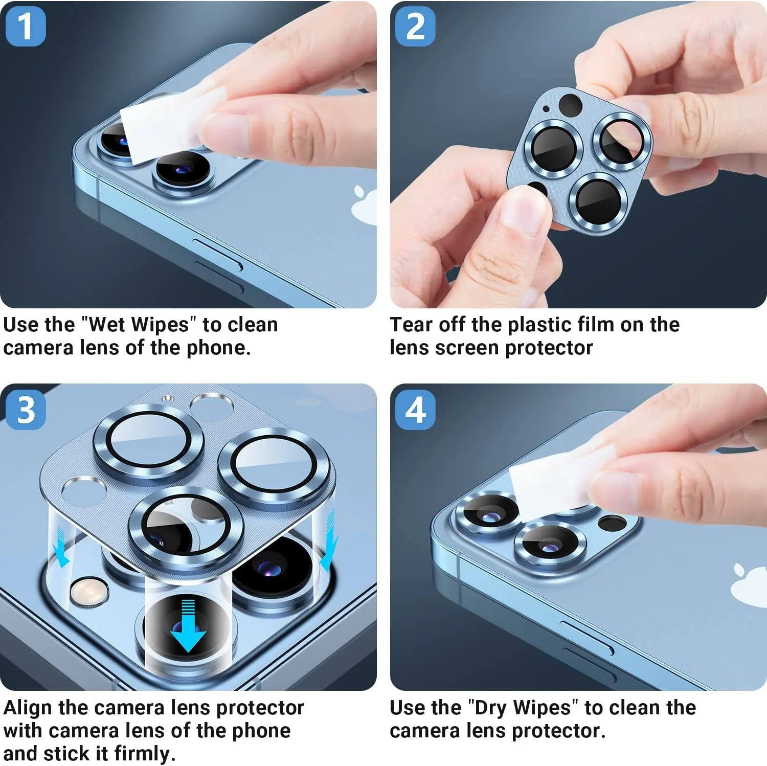 Premium Metal Camera Lens Protector with Tempered Glass Cover