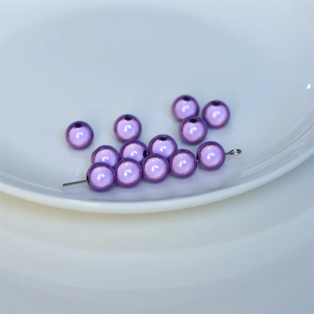 Satin Luster Imitation Pearl Glass Beads - Round, Dyed, Loose Spacer Beads for Jewelry and Vase Filler