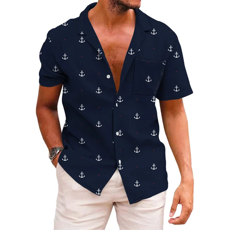 

Men's shirt 3D printed shirt Hawaii leisure vacation short sleeved V-neck clothing fashion designer casual and comfortable