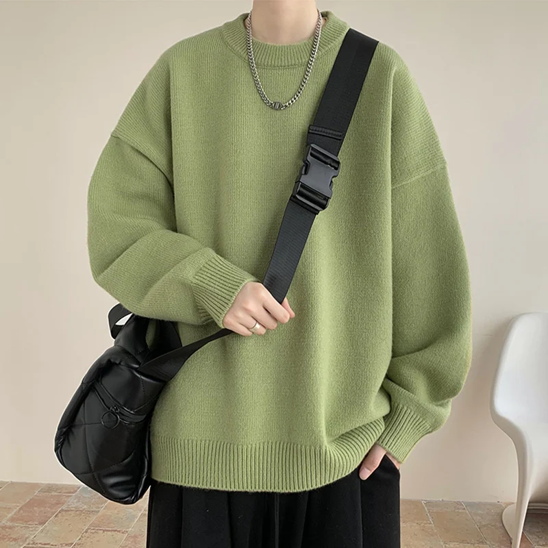 

Autumn Solid Knitwear Sweaters Men Korean Fashion Slim Fit Sweaters Streetwear Mens Clothes Knitted Sweater Women Pullovers C39
