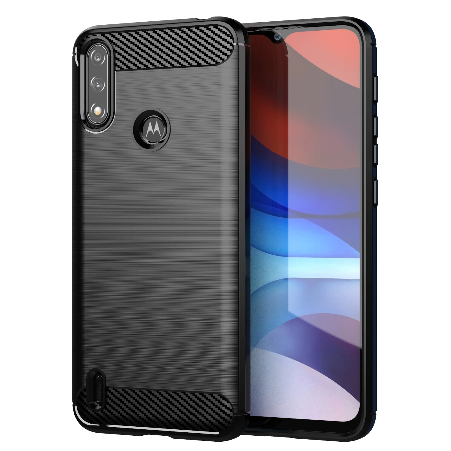 

Shockproof Silicone Case For Moto E7 Plus e7 power e7+ Soft Phone Cover for Motorola e7i power e7 Carbon Fiber Cases Fundas