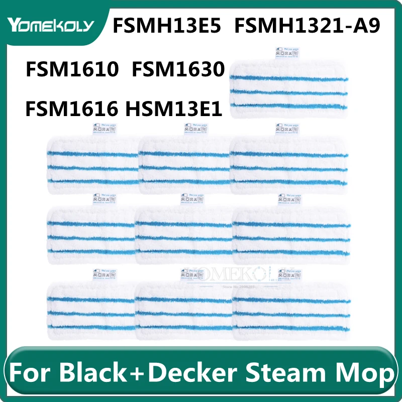 rongweiwang Sostituzione 1pc per Black Decker Steam Mop Mop Microfibra FSM1610 FSM1630 Riutilizzabile Lavabile Mopping Panno in Microfibra Mop Pad 