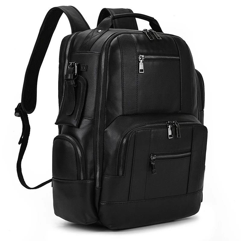 Leather College Backpack For Men