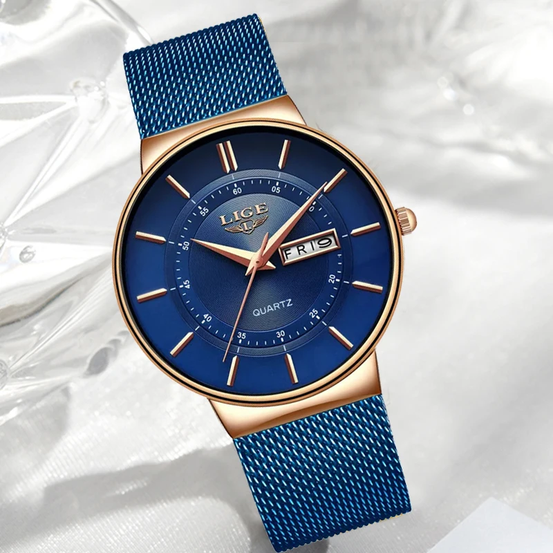 LIGE Quartz Stainless Steel Women Wristwatch Retro Hot Style Great Japanese Movement Quality Fashion Waterproof Watch for Women 2