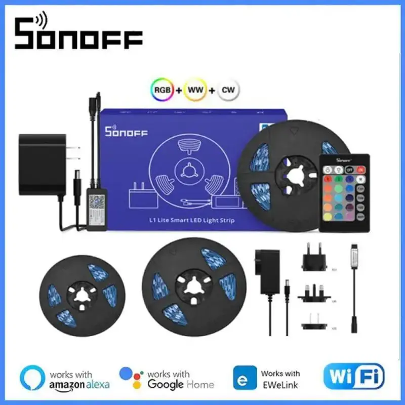 

Умная Светодиодная лента SONOFF L2/L2 Lite, приглушаемая Гибкая RGB лента с Wi-Fi, приложение для управления голосом через EWelink Alexa Google Home