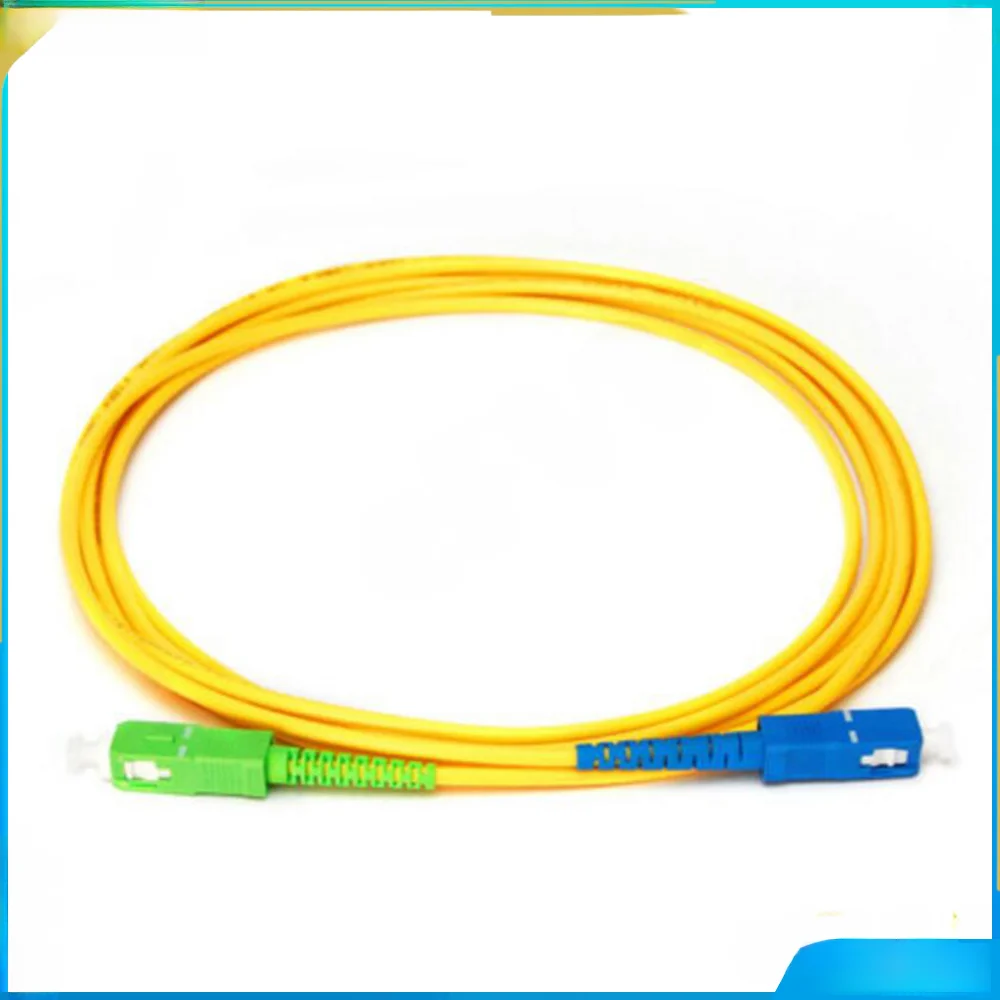 

50pcs Jumper SC UPC to SC APC Single-Mode Optical Fiber Optic Patch Cord 3.0mm PVC G657A SM FTTH Optic Cable 1/3/5M