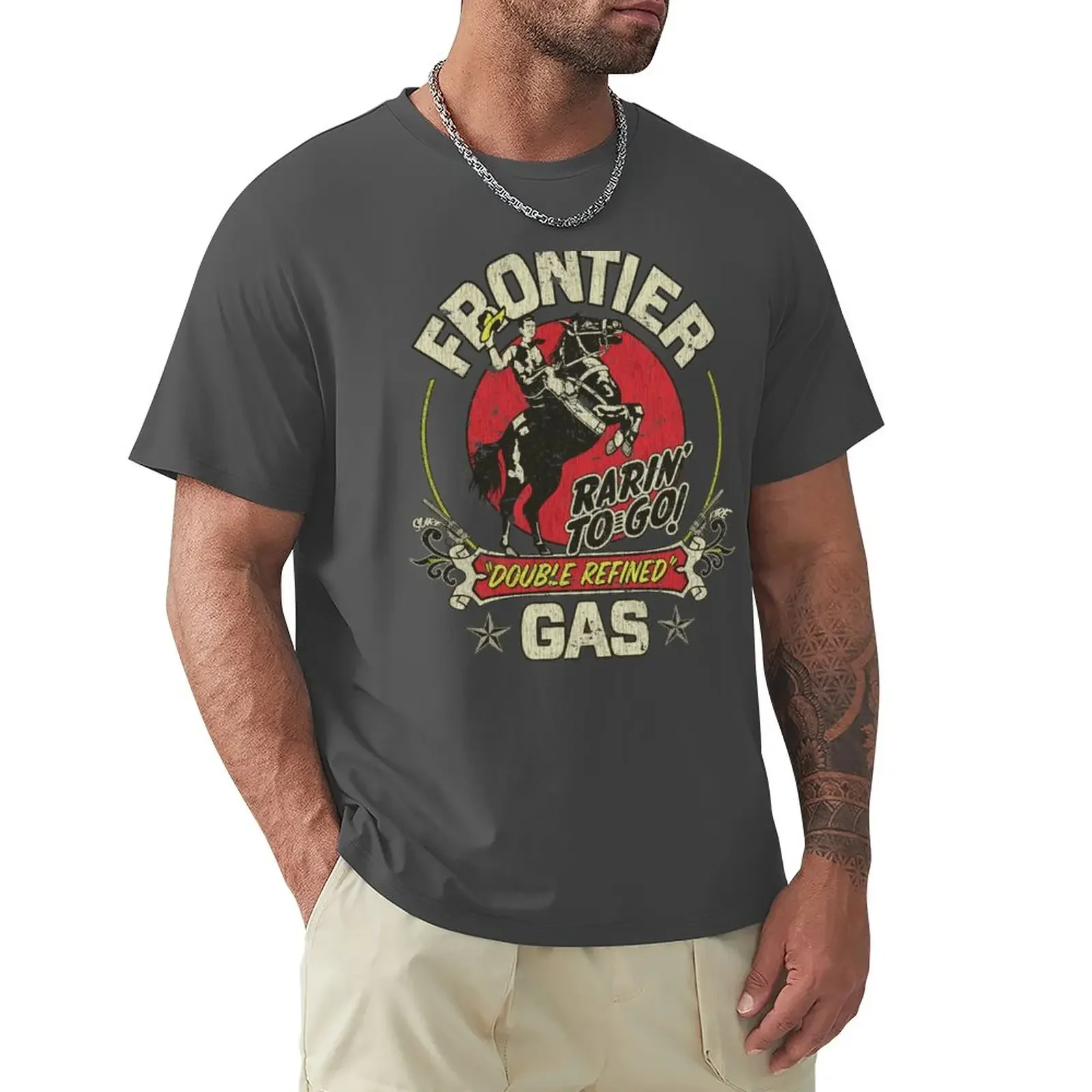 

Frontier Gas Vintage T-Shirt plus sizes sublime mens cotton t shirts