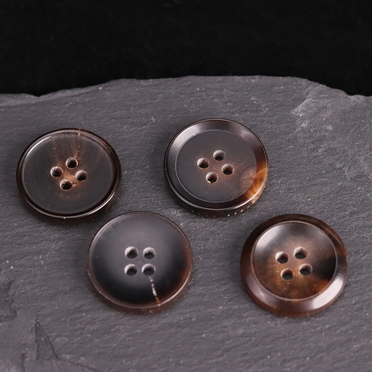 6pcs Classic Brown Natural Horn Buttons For Suit Jacket