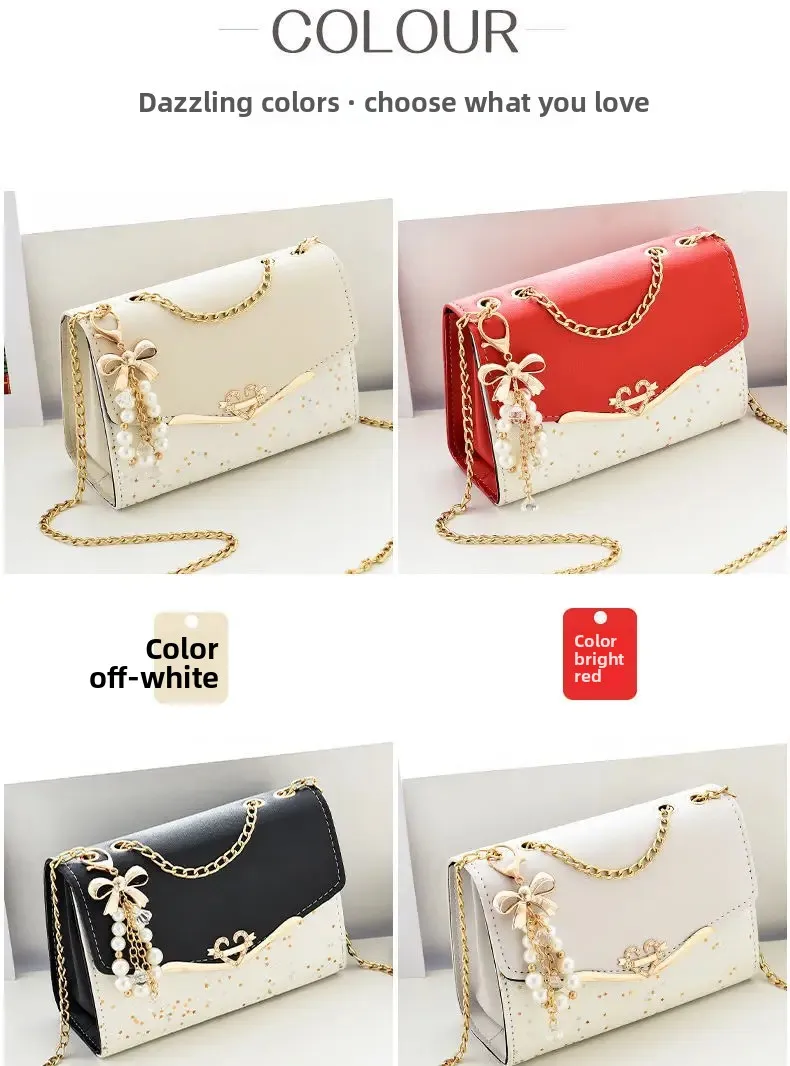 Fashionable Bright Leather Chain Crossbody Bag Women's Single Shoulder Small Square Bag Hot Sale of the Season New Style
