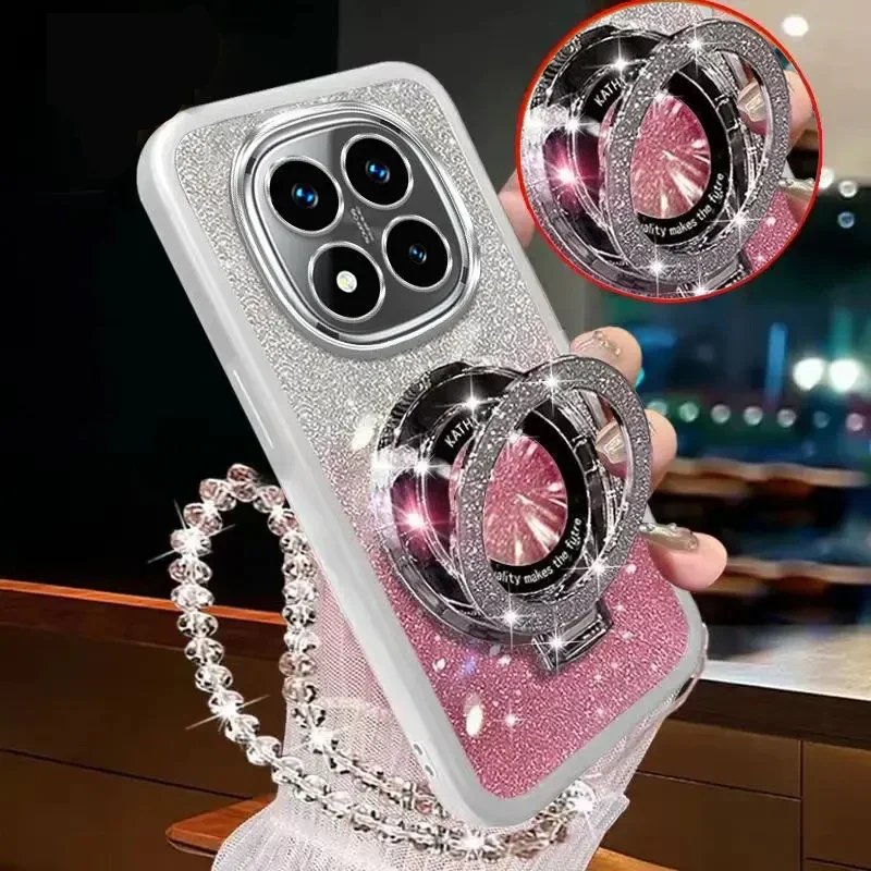 Glitter Crystal Bracelet Phone Holder with Stand Bracket Cover