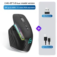 Multi-Device Wireless Mouse 1000-4000DPI Bluetooth-Compatible 5.0+2.4G Right Hand Computer Mice Optical Gamer Mice for Laptop PC