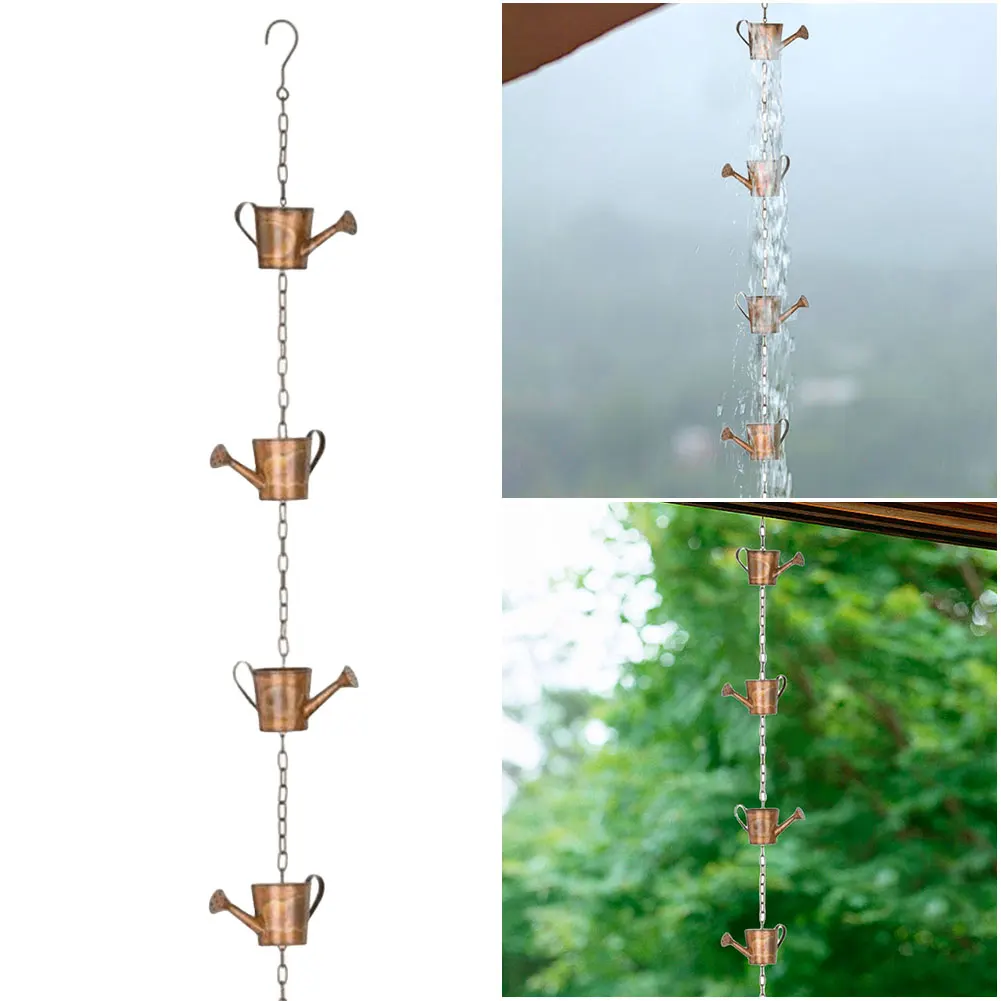 Metal Drainage Rainwater Chain Multifunction Rainwater Chain Decorative Downspout Rain Exquisite for Indoor Outdoor Decor