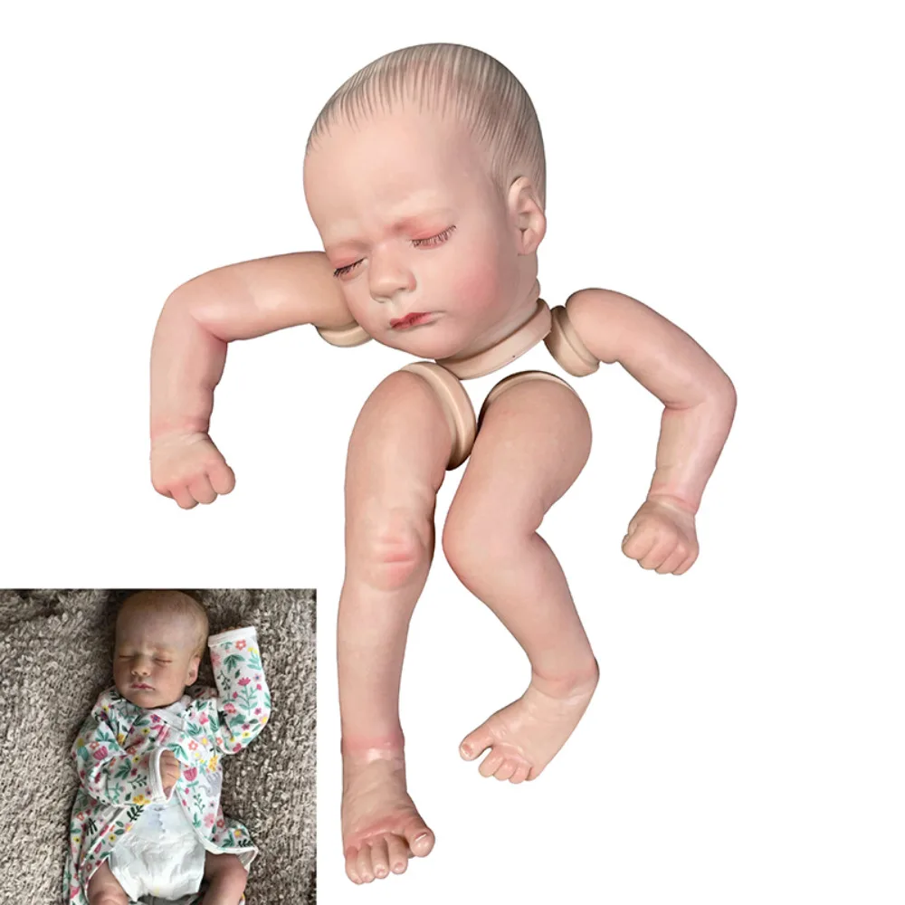 

17inch Reborn Doll Kit Ashley Already Painted Doll Parts 3D Painted Skin with Visible Veins Sleeping Baby Muñeca Kit Reborn Bebe