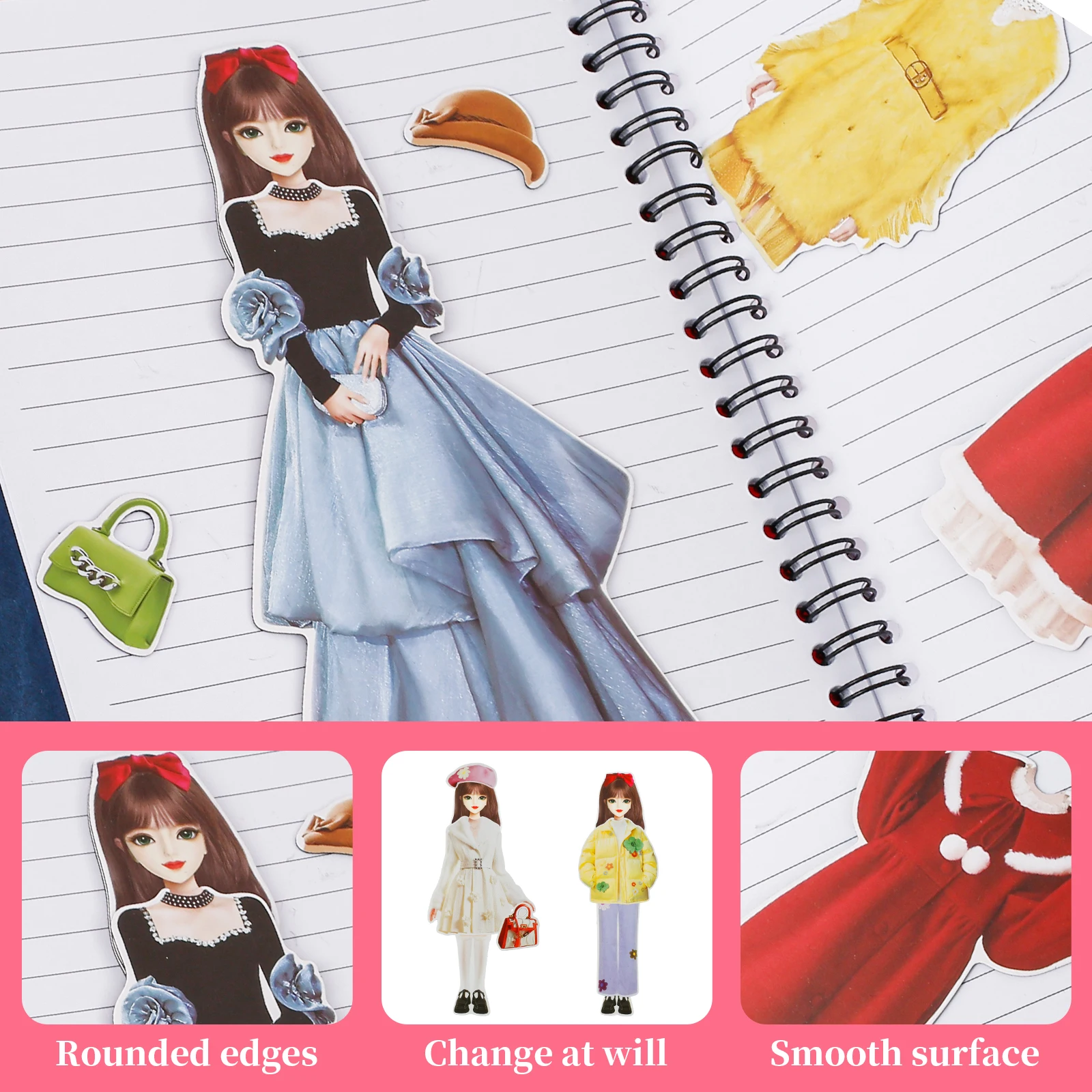 Dress Up Dolls Magnetic Dress Up Baby for Girls Funny Magnetic Princess Dress Up Paper Doll with 1 Doll Portable Magnet People Clothes Puzzles