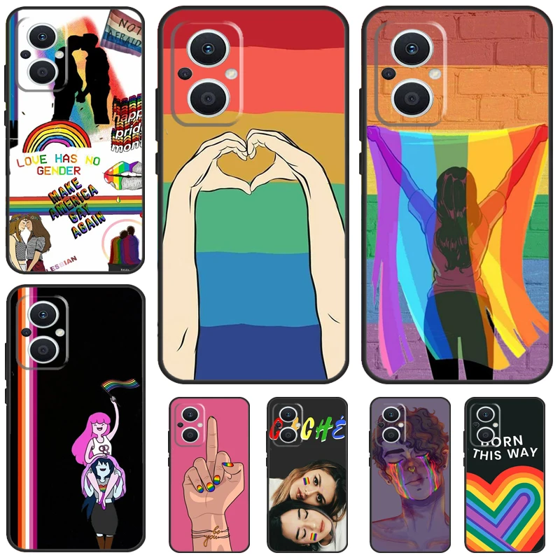 Gay Lesbiche Lgbt Rainbow Pride Per Oppo Reno 8T 4Z 5Z 4 5 6 7 8 Lite 10 Pro Oppo Find X2 Lite X3 Neo X6 X5 Pro Phone Case