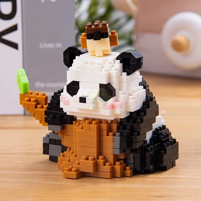 Creative DIY Assemable Animal Cute MINI Chinese Style Animal Panda Building Block Educational Boy Toys For Children Model Bricks 5