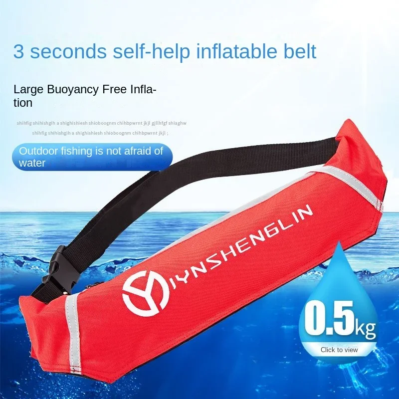 Fishing Belts Portable Inflatable Life Jacket Belt Inflatable Life Jacket Belt Adult Fishing Life Jacket Waist Belt Automatic Inflatable Life Buoyancy Portable Professional Fishing Lure Equipment