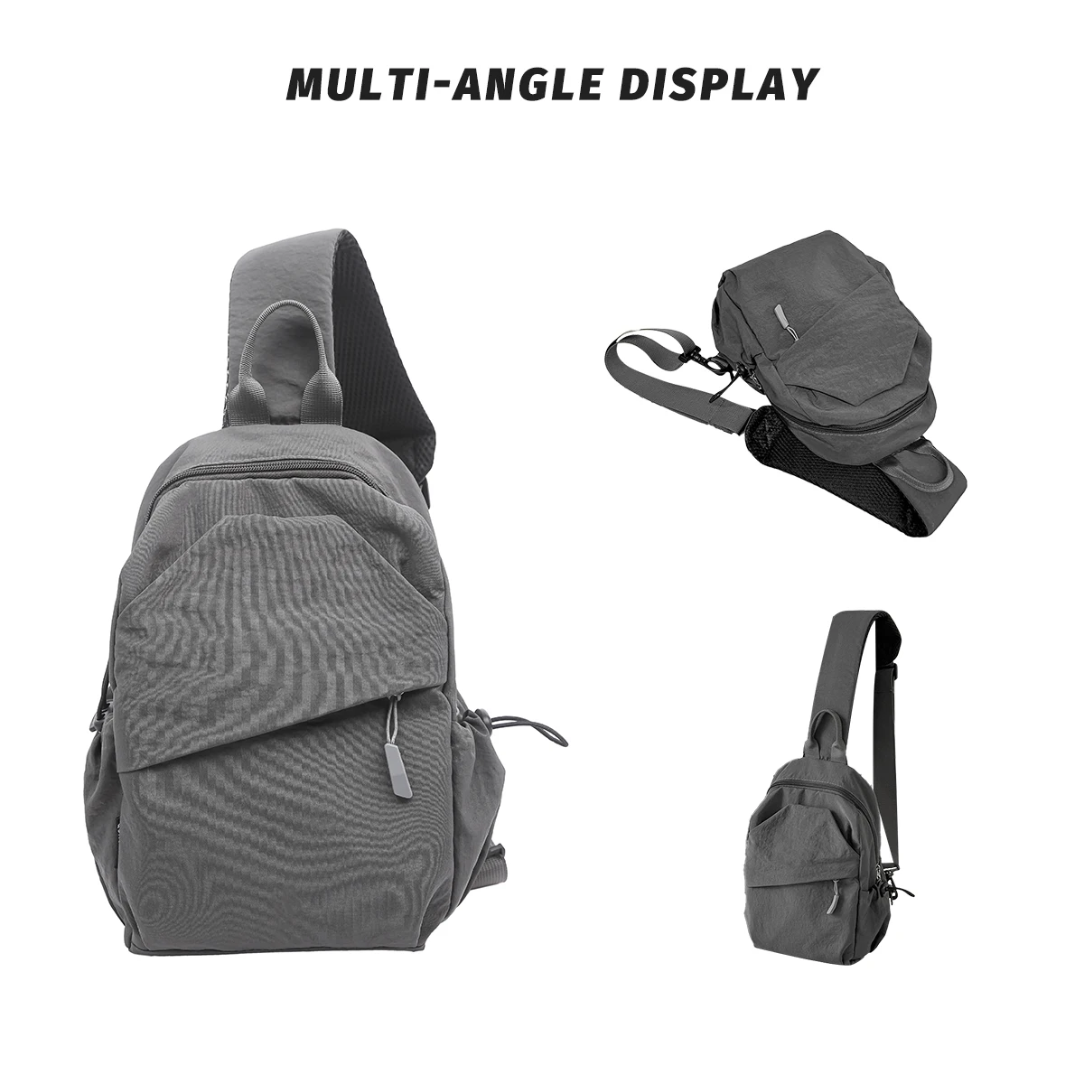 Men's Chest Bag, Fashion Chest Messenger Bag, Niche Waist Bag, Large Capacity Casual Commuter Shoulder Bag, Mountain Climbing