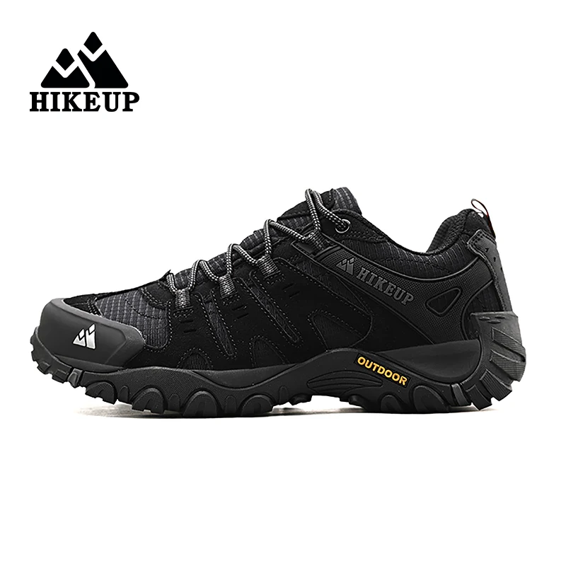 HIKEUP Hiking Shoes Mountain Trekking Boots Camping Sneakers for Men Safety Non-slip Wear-resistant Sport Tactical Mens Shoes