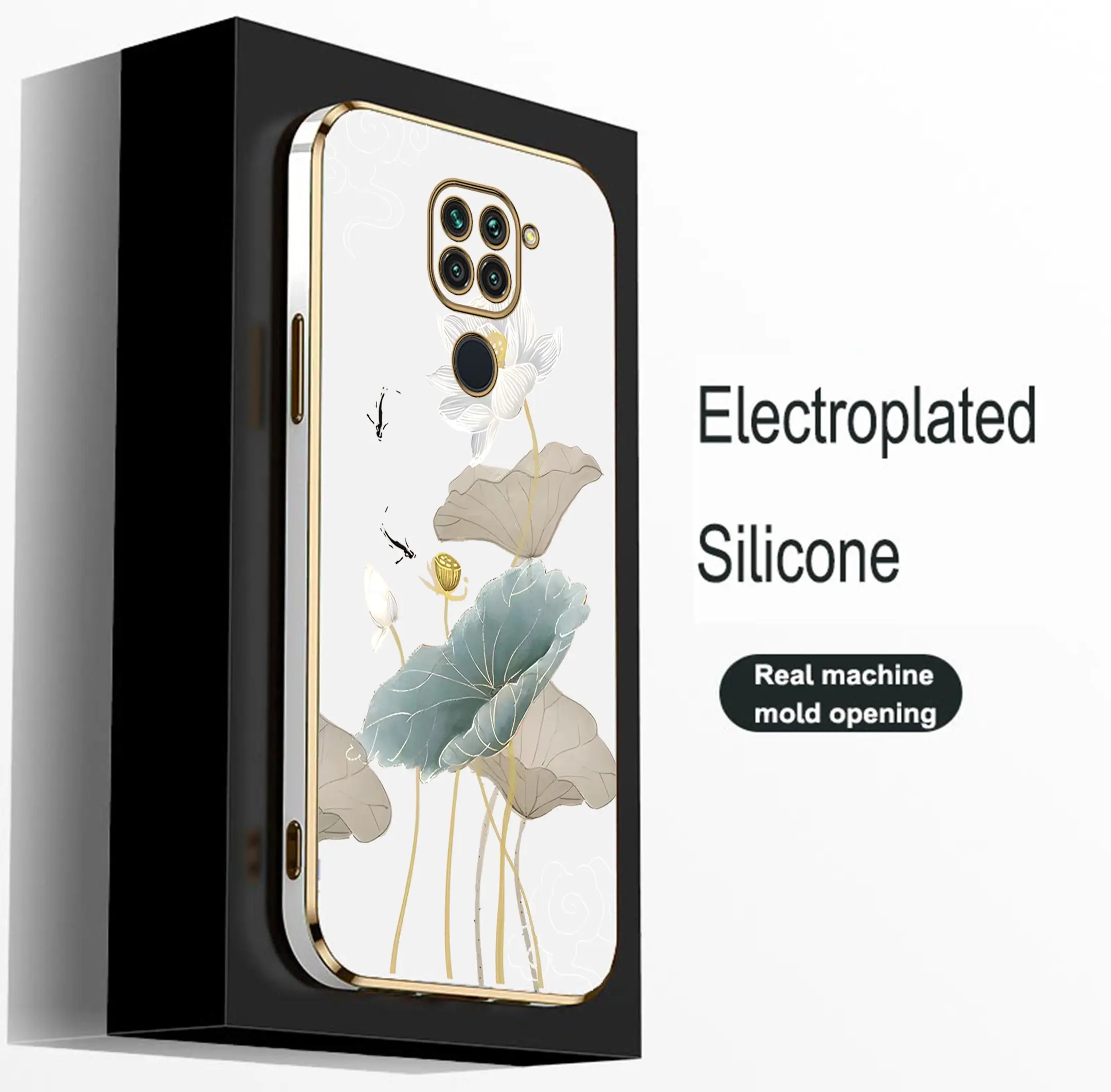 Custodia Per Telefono Con Placcatura Lotus Pond Per Xiaomi Redmi Note 9 9S 12 Turbo 12S 11 11E 11S 10 10T 10S Pro Plus 4G 5G Cover In Silicone