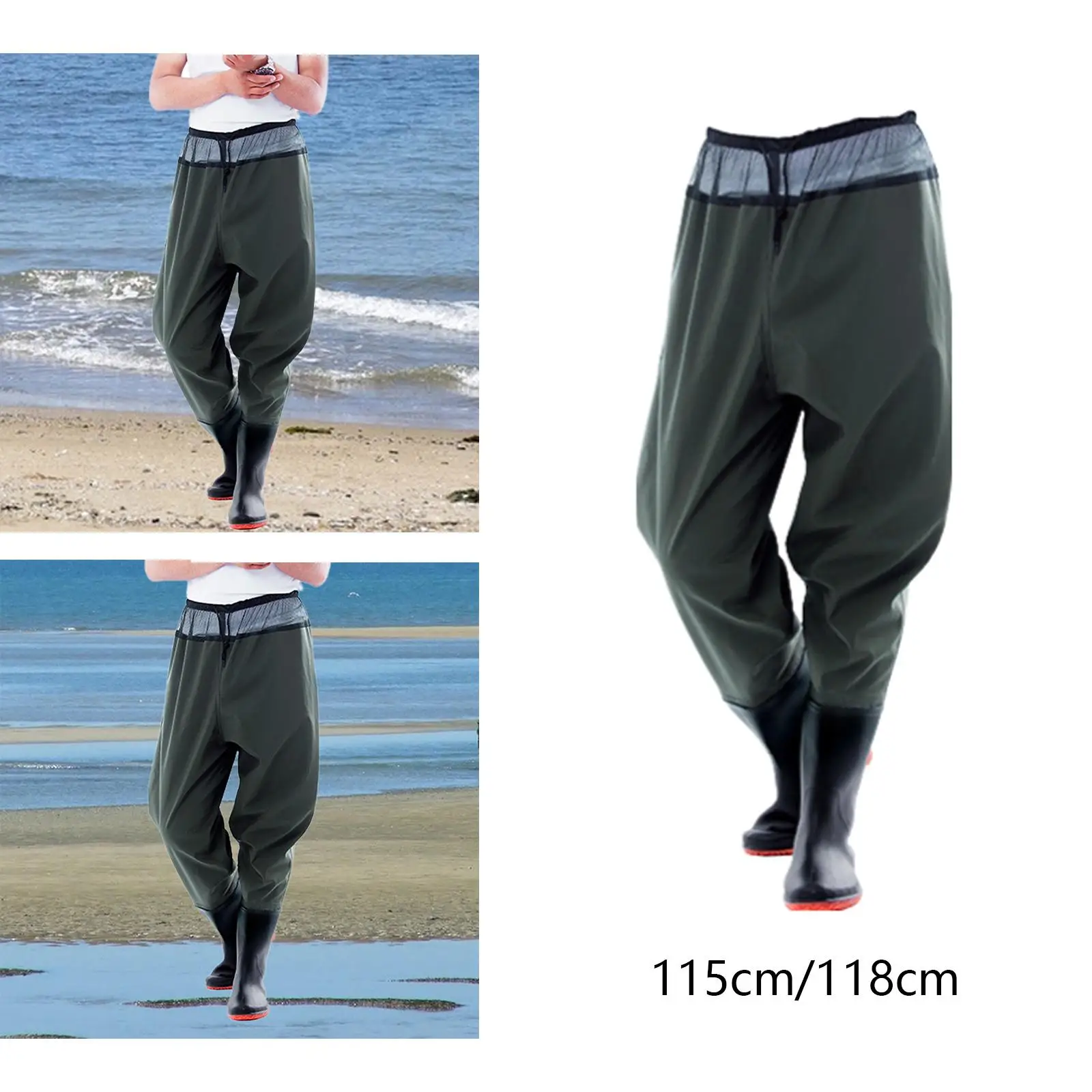 Fishing Waders Non Slip PVC Wading Pants Waterproof Waist Waders for Wading Water Activities Gardening Climbing Fly Fishing