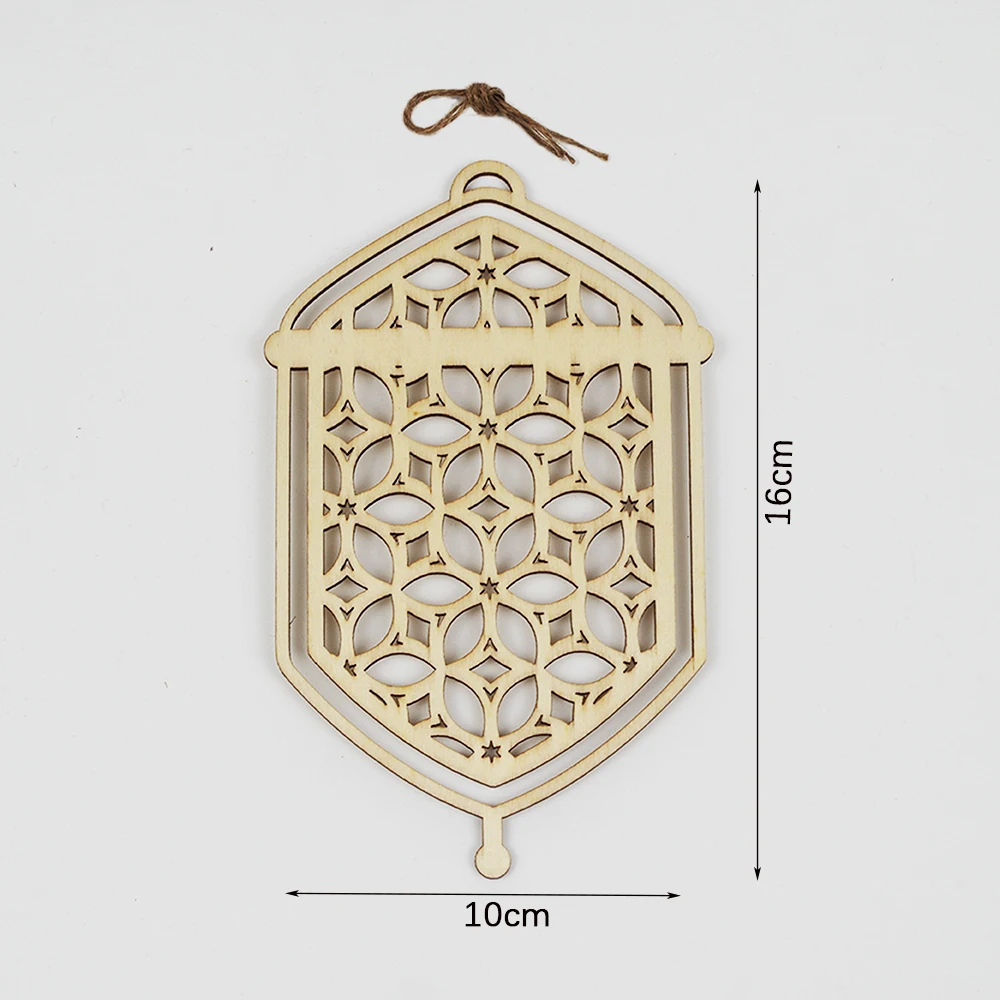 Eid Mubarak Holz hacks chnitzel Anhänger hängen Ornament Handwerk Ramadan Dekoration Kareem islamische Mubarak Party liefert – Detail 4