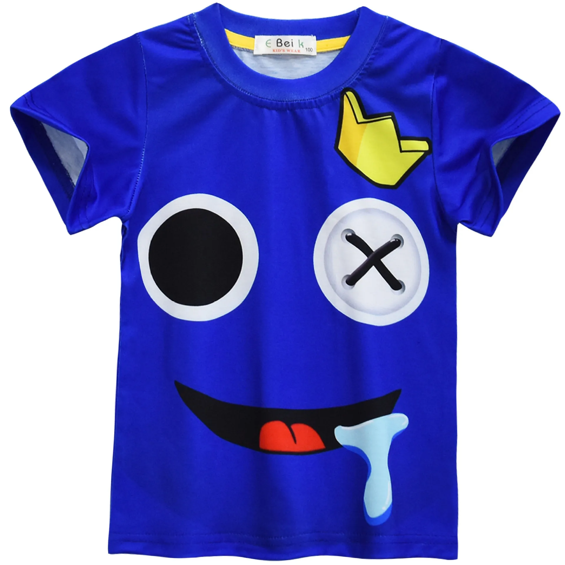 Roblox-camiseta bidimensional de algodão fino para meninos e meninas, terno  e chapéu de manga curta, animação periférica, melhor presente, novo