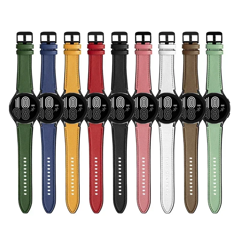 Dual-Material Silicone & Leather Watch Strap - Premium Replacement Band