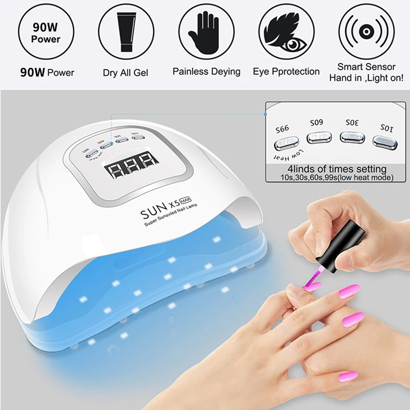Nail Dryer Machine Professional Manicure Lamp UV ELD High Power Nail Light With Auto Sensor Smart Nail Salon Equipment Tools 4