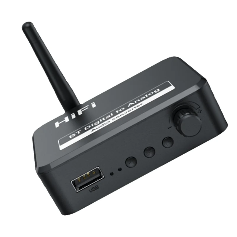 DIGIT-Bluetooth 5.3 오디오 수신기 디지털-아날로그 변환기 3.5Mm AUX L/R U-디스크 광학 스테레오 Hifi 무선 어댑터