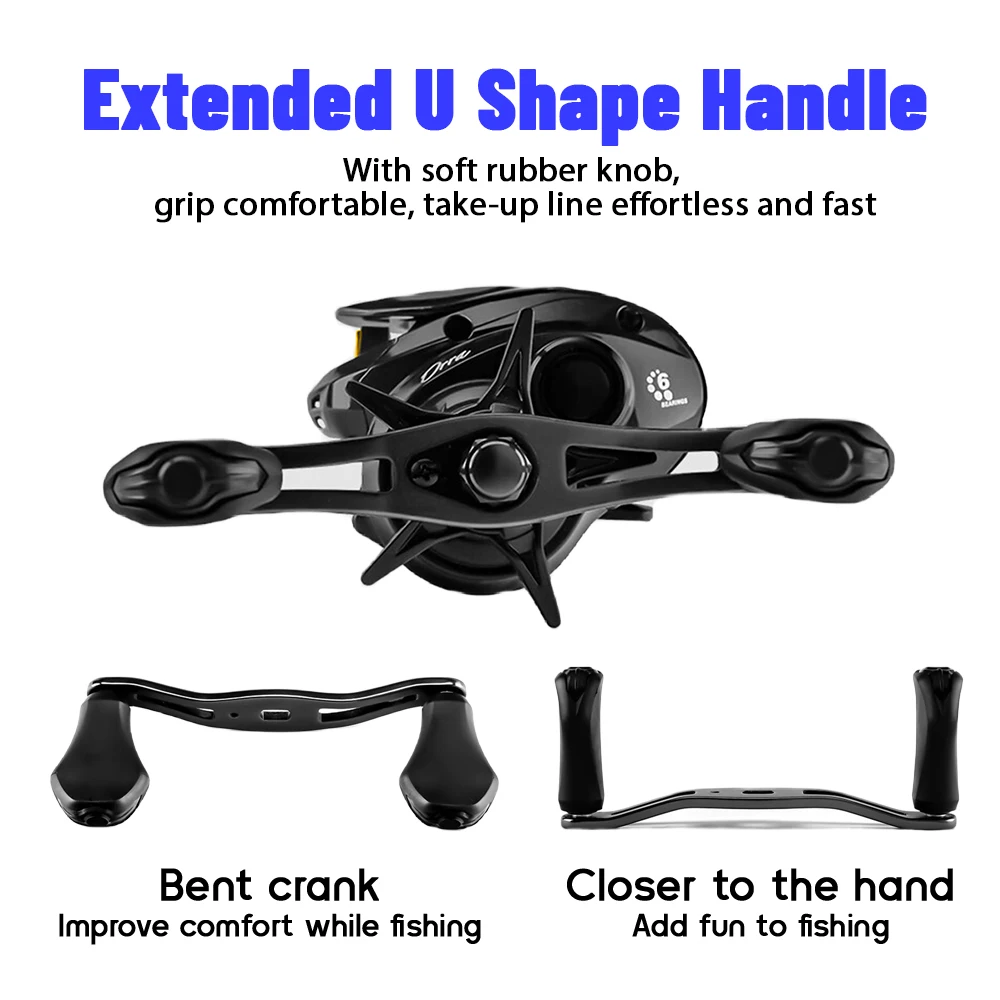 Abu Garcia Original ORRA Baitcasting Fishing Reel 5 + 1 BB Gear Ratio 6.5:1 Magnetic Braking System Max Drag 5KG Weight 215g fishing reel