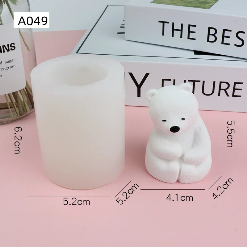 Silicone mold Polar Bear Silicone Mold Kitchen DIY Cake Baking Tool Chocolate Mold Soft Pottery Clay Decorative Gypsum Candle Mould