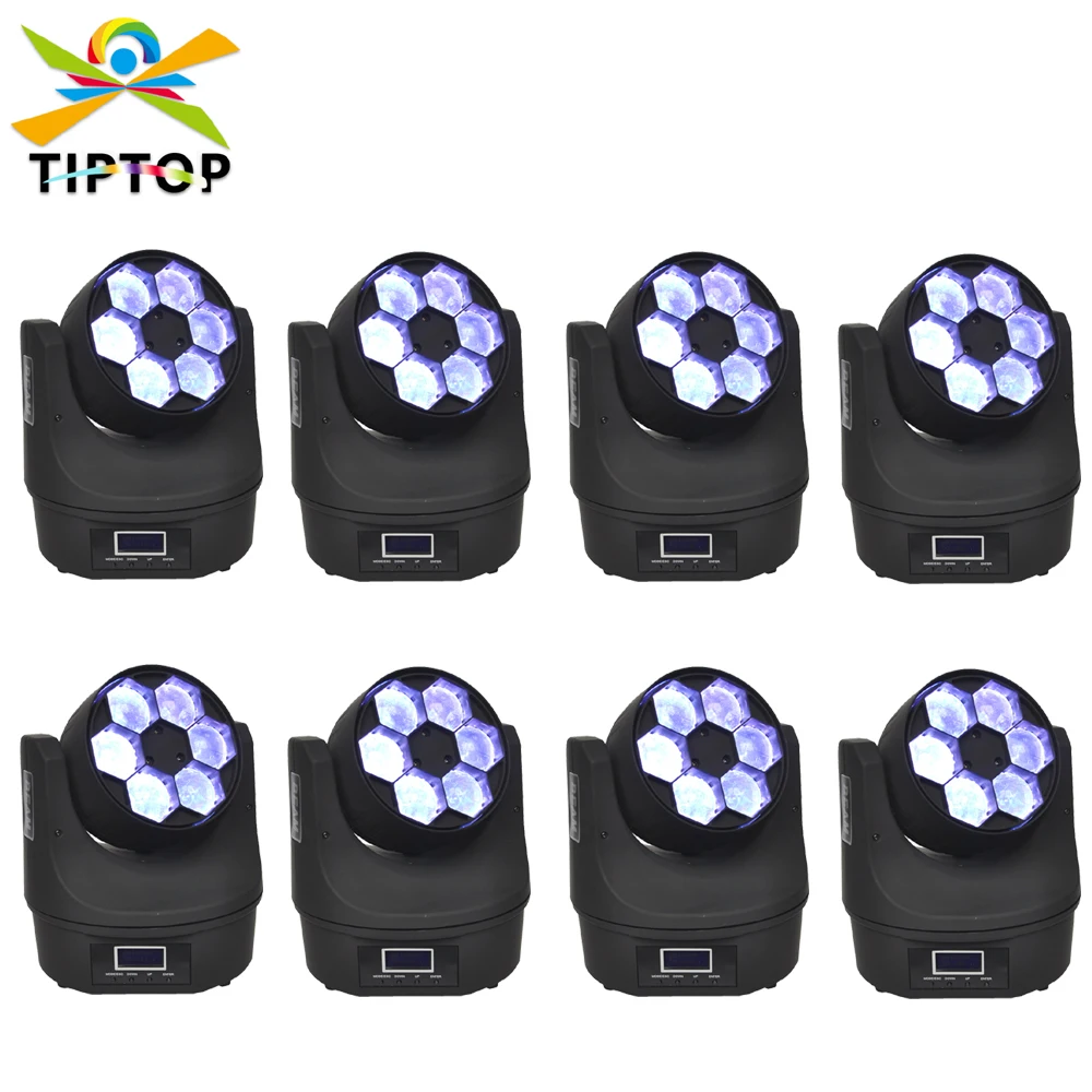 

Мини-светильник TIPTOP 6x15 Вт 4 в 1 RGBW с движущимися глазами, бесконечный вращающийся луч, эффект DJ, балка, луч, сцсветильник
